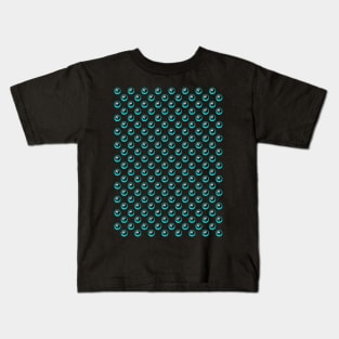 Yin Yang Design - Turquoise Color Pattern Kids T-Shirt